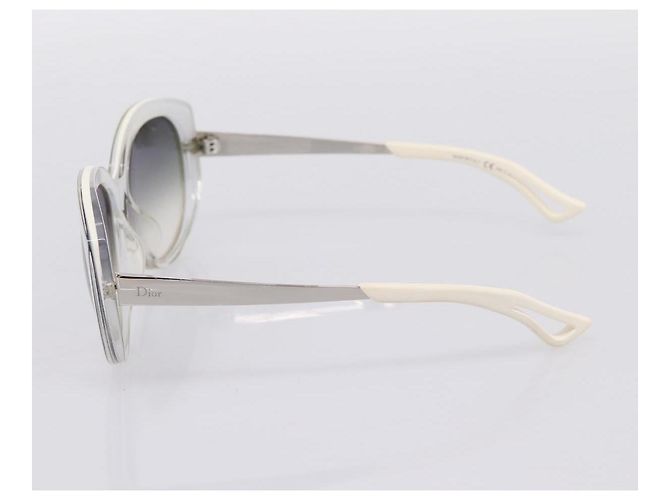 Gafas de sol Christian Dior Plástico Blanco Plata Auth BA15031 - vista 5