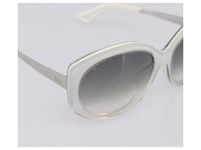 Gafas de sol Christian Dior Plástico Blanco Plata Auth BA15031 - vista 7