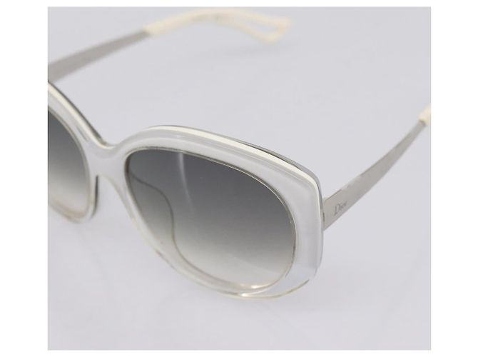 Gafas de sol Christian Dior Plástico Blanco Plata Auth BA15031 - vista 8