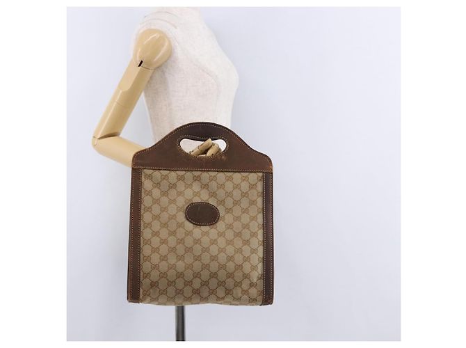 Borsa GUCCI GG Canvas Beige Auth 196557 - vista 18