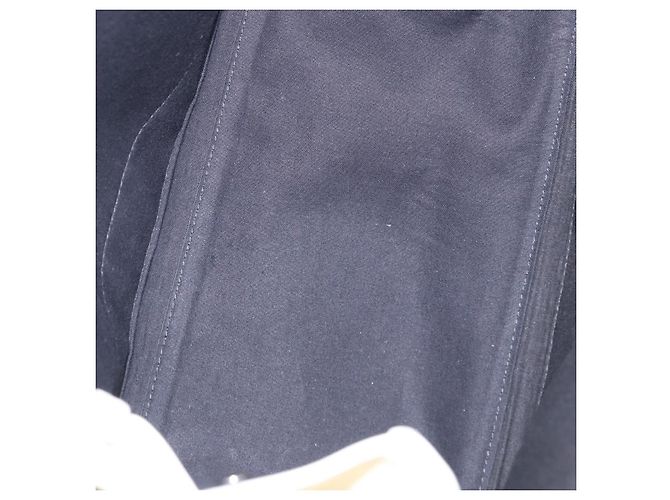 Borsa a mano BALENCIAGA Navy Cabas Canvas Ivory Silver 339933 Auth 195989A Argento Crudo - vista 10