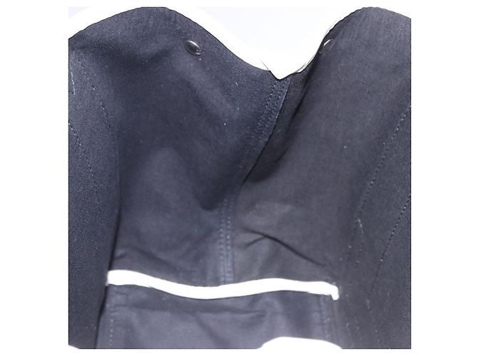 Borsa a mano BALENCIAGA Navy Cabas Canvas Ivory Silver 339933 Auth 195989A Argento Crudo - vista 11
