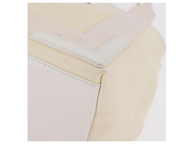 Borsa a mano BALENCIAGA Navy Cabas Canvas Ivory Silver 339933 Auth 195989A Argento Crudo - vista 14