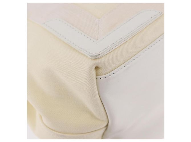 Borsa a mano BALENCIAGA Navy Cabas Canvas Ivory Silver 339933 Auth 195989A Argento Crudo - vista 15