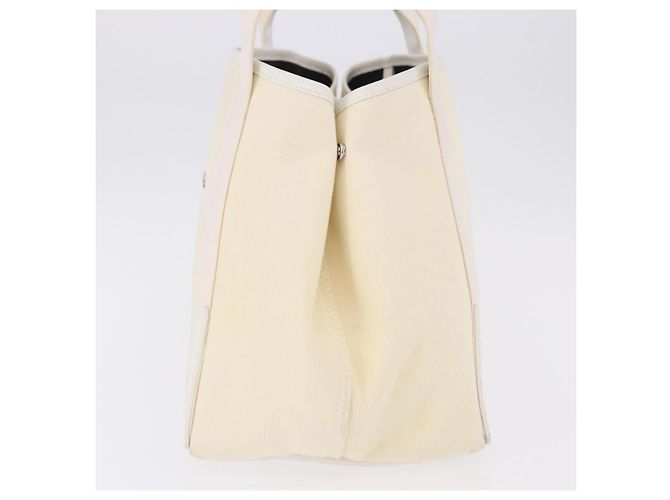 Borsa a mano BALENCIAGA Navy Cabas Canvas Ivory Silver 339933 Auth 195989A Argento Crudo - vista 3
