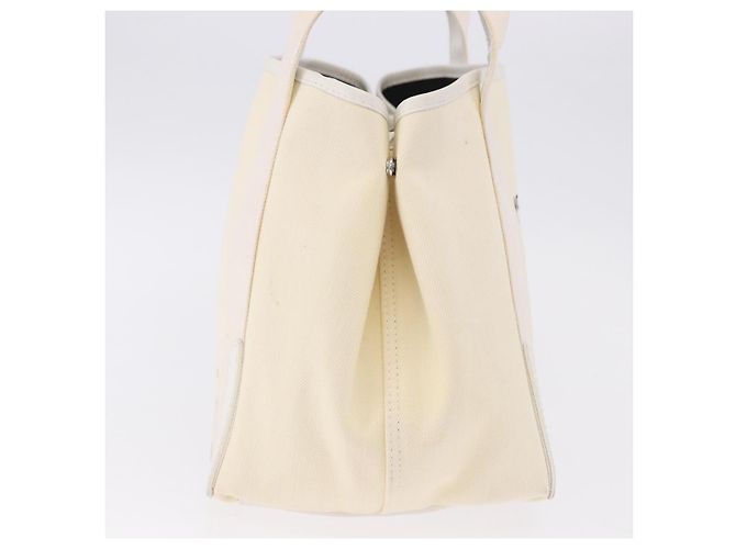 Borsa a mano BALENCIAGA Navy Cabas Canvas Ivory Silver 339933 Auth 195989A Argento Crudo - vista 4