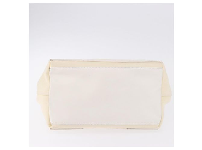 Borsa a mano BALENCIAGA Navy Cabas Canvas Ivory Silver 339933 Auth 195989A Argento Crudo - vista 5