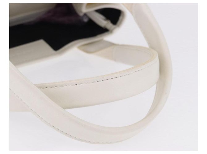 Borsa a mano BALENCIAGA Navy Cabas Canvas Ivory Silver 339933 Auth 195989A Argento Crudo - vista 7