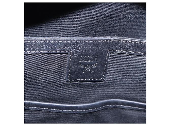 MCM Vicetos Logogram Rucksack Leder Schwarz Silber Auth 194907 - Ansicht 21