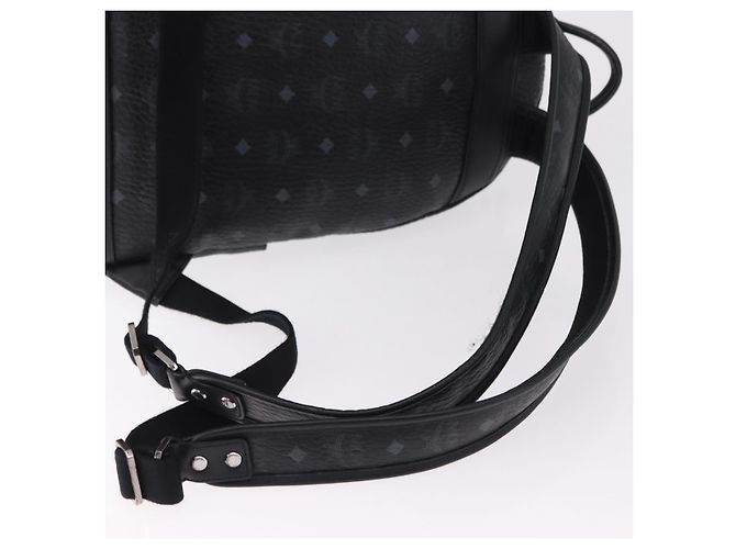 MCM Vicetos Logogram Rucksack Leder Schwarz Silber Auth 194907 - Ansicht 8