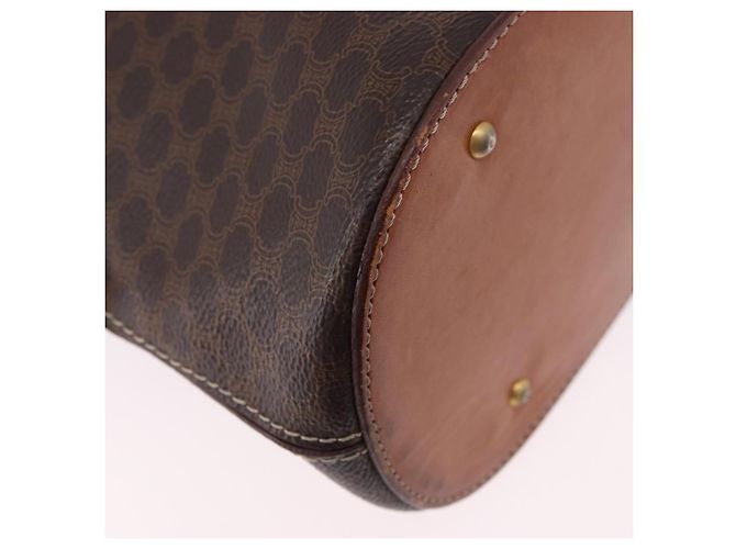 Céline Borsa a mano CELINE Macadam Canvas PVC Leather 2way Brown Gold Auth ka5664 Marrone D'oro - vista 16