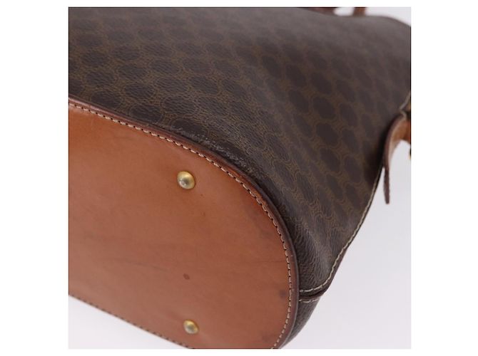 Céline Borsa a mano CELINE Macadam Canvas PVC Leather 2way Brown Gold Auth ka5664 Marrone D'oro - vista 17