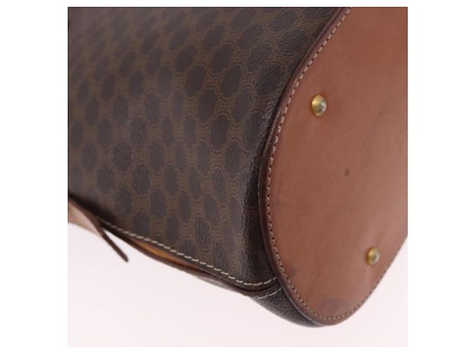 Céline Borsa a mano CELINE Macadam Canvas PVC Leather 2way Brown Gold Auth ka5664 Marrone D'oro - vista 18