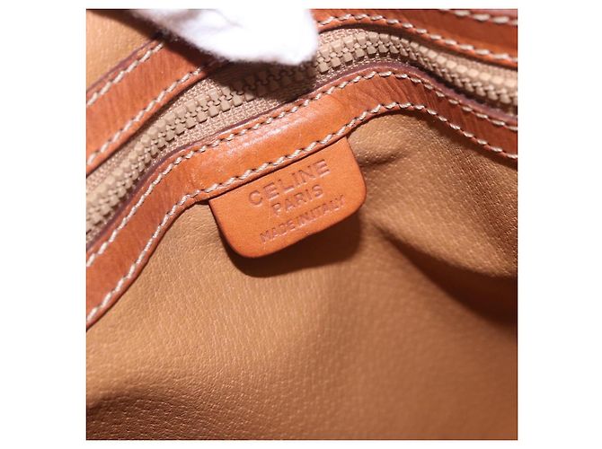 Céline Borsa a mano CELINE Macadam Canvas PVC Leather 2way Brown Gold Auth ka5664 Marrone D'oro - vista 20