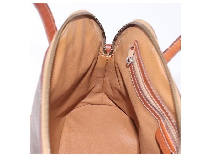 Céline Borsa a mano CELINE Macadam Canvas PVC Leather 2way Brown Gold Auth ka5664 Marrone D'oro - vista 22