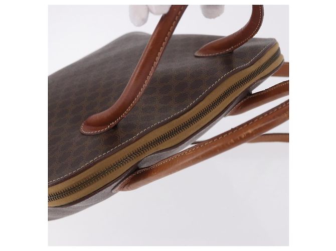 Céline Borsa a mano CELINE Macadam Canvas PVC Leather 2way Brown Gold Auth ka5664 Marrone D'oro - vista 7