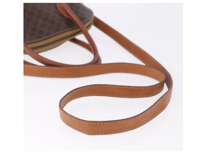 Céline Borsa a mano CELINE Macadam Canvas PVC Leather 2way Brown Gold Auth ka5664 Marrone D'oro - vista 9