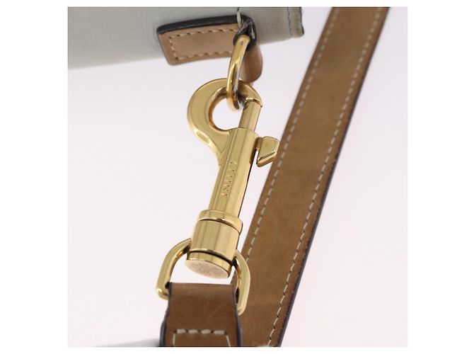 Céline Borsa a mano CELINE Luggage Nano in pelle e camoscio 2way Beige Gold Auth ka5649A D'oro - vista 20