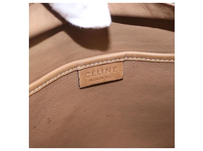 Céline Borsa a mano CELINE Luggage Nano in pelle e camoscio 2way Beige Gold Auth ka5649A D'oro - vista 21