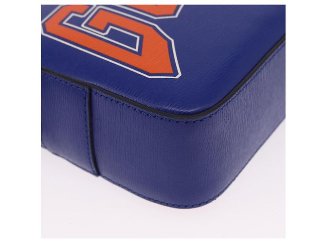 GUCCI NY Dragons Schultertasche Leder Blau Orange 773190 Auth BA13783M - Ansicht 14