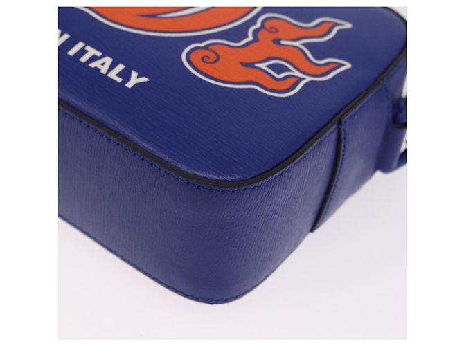GUCCI NY Dragons Schultertasche Leder Blau Orange 773190 Auth BA13783M - Ansicht 17