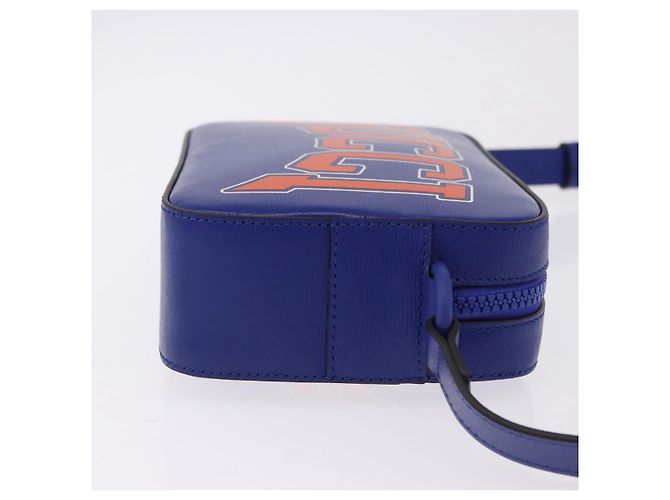 GUCCI NY Dragons Schultertasche Leder Blau Orange 773190 Auth BA13783M - Ansicht 3