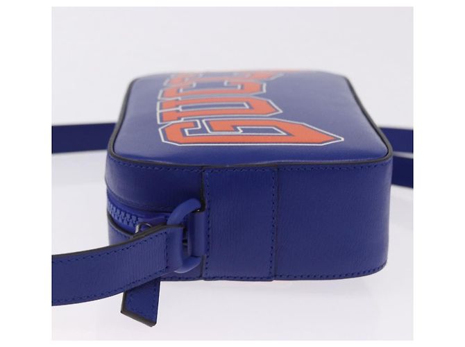 GUCCI NY Dragons Schultertasche Leder Blau Orange 773190 Auth BA13783M - Ansicht 4