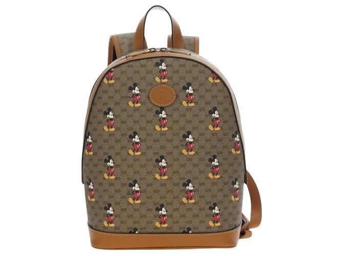 Zaino GUCCI Micro GG Supreme Disney PVC Beige Gold 552884 Auth 192557SM - vista 13
