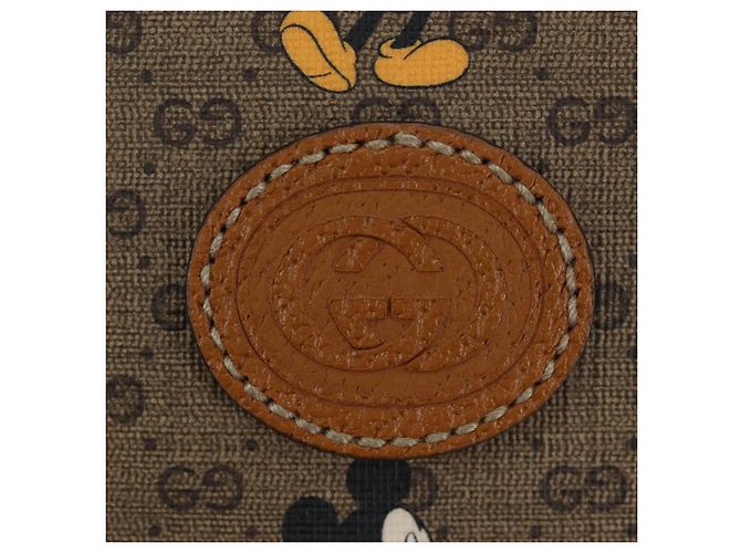 Zaino GUCCI Micro GG Supreme Disney PVC Beige Gold 552884 Auth 192557SM - vista 22