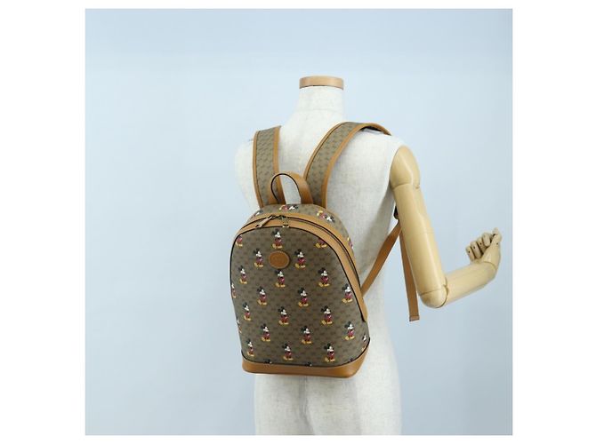 Zaino GUCCI Micro GG Supreme Disney PVC Beige Gold 552884 Auth 192557SM - vista 29