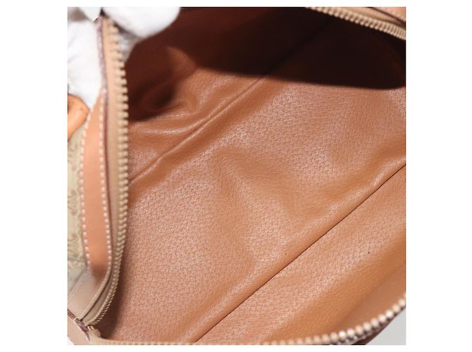 Céline CELINE Macadam Boston Bag PVC Leather Beige Gold Tone Auth 196127 - view 10