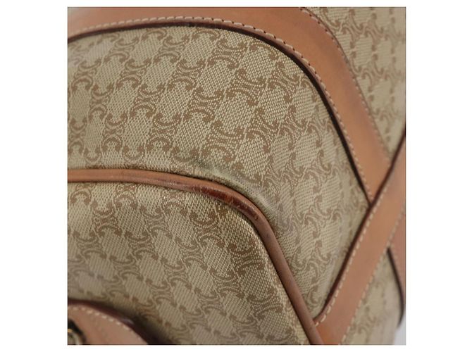 Céline CELINE Macadam Boston Bag PVC Leather Beige Gold Tone Auth 196127 - view 14