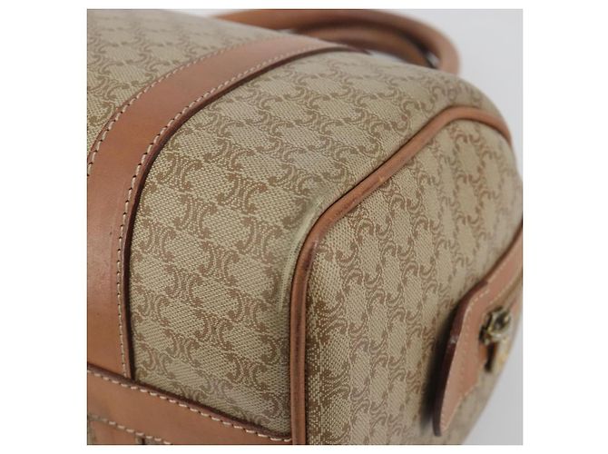 Céline CELINE Macadam Boston Bag PVC Leather Beige Gold Tone Auth 196127 - view 15