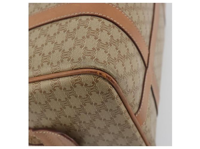 Céline CELINE Macadam Boston Bag PVC Leather Beige Gold Tone Auth 196127 - view 16