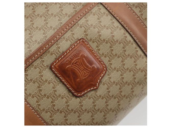 Céline CELINE Macadam Boston Bag PVC Leather Beige Gold Tone Auth 196127 - view 18