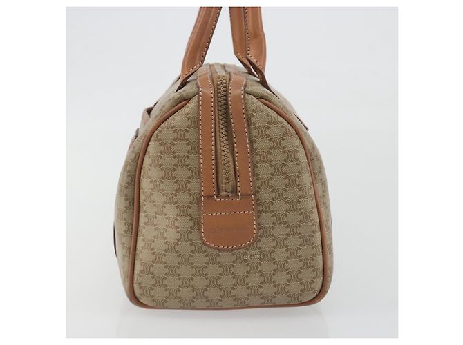 Céline CELINE Macadam Boston Bag PVC Leather Beige Gold Tone Auth 196127 - view 4