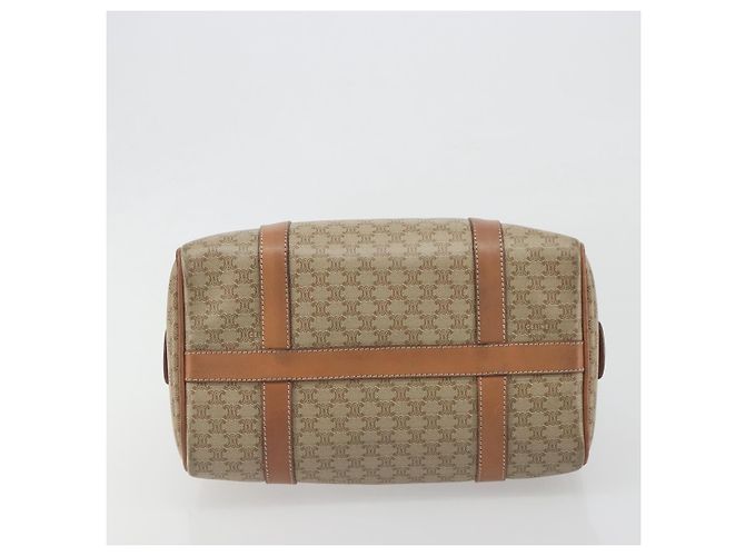 Céline CELINE Macadam Boston Bag PVC Leather Beige Gold Tone Auth 196127 - view 5