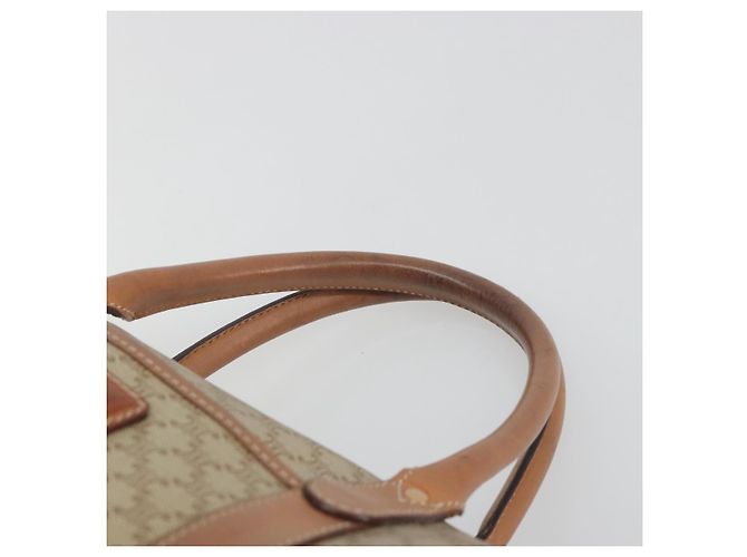 Céline CELINE Macadam Boston Bag PVC Leather Beige Gold Tone Auth 196127 - view 8