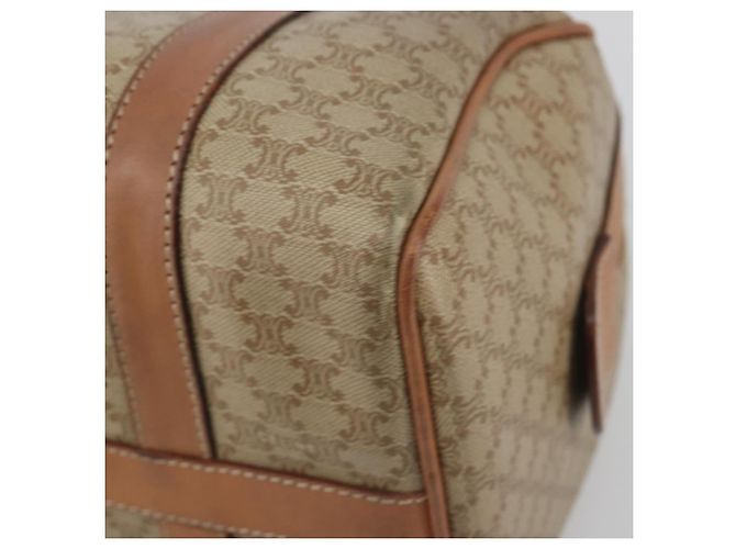 Céline CELINE Macadam Boston Bag PVC Leather Beige Gold Tone Auth 196127 - view 9