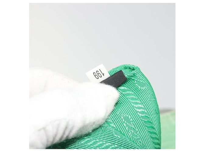 Borsa Tote PRADA Canvas Green Silver Auth 196296A Argento Verde - vista 11