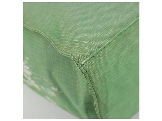 Borsa Tote PRADA Canvas Green Silver Auth 196296A Argento Verde - vista 14