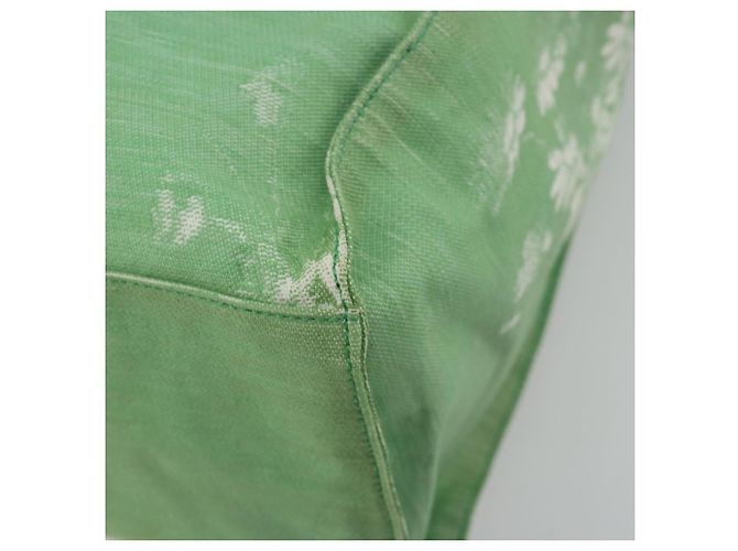 Borsa Tote PRADA Canvas Green Silver Auth 196296A Argento Verde - vista 15