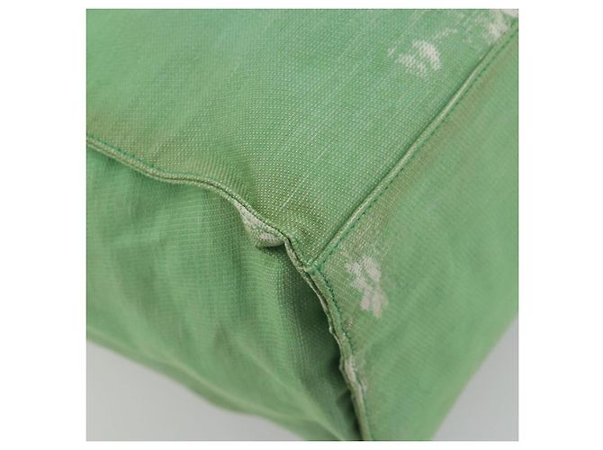 Borsa Tote PRADA Canvas Green Silver Auth 196296A Argento Verde - vista 16