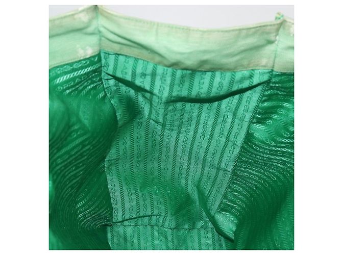 Borsa Tote PRADA Canvas Green Silver Auth 196296A Argento Verde - vista 20