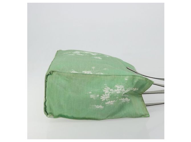 Borsa Tote PRADA Canvas Green Silver Auth 196296A Argento Verde - vista 3