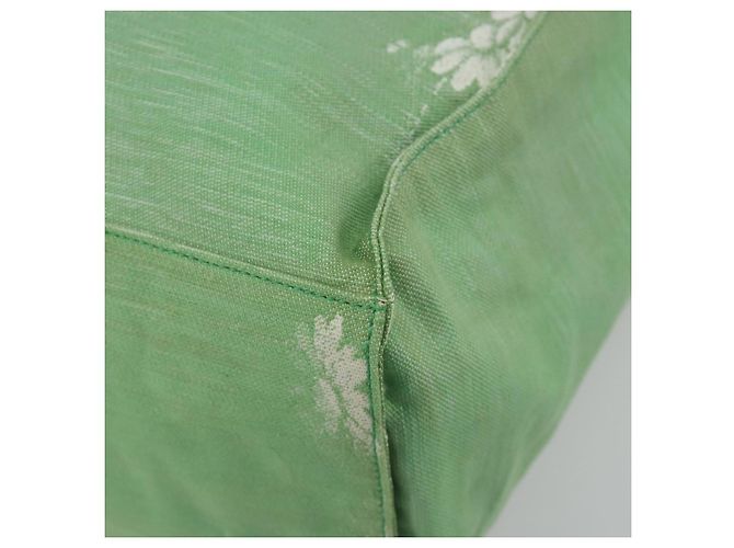 Borsa Tote PRADA Canvas Green Silver Auth 196296A Argento Verde - vista 9