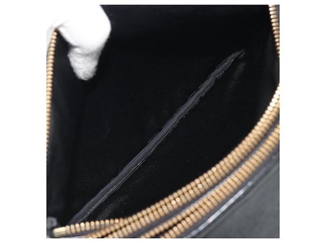 Céline Borsa a tracolla CELINE Trio in pelle nera e oro Auth 195660 Nero D'oro - vista 11