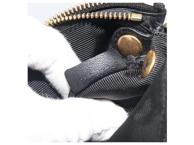 Céline Borsa a tracolla CELINE Trio in pelle nera e oro Auth 195660 Nero D'oro - vista 12