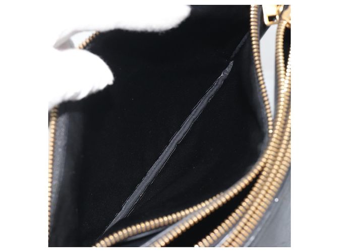 Céline Borsa a tracolla CELINE Trio in pelle nera e oro Auth 195660 Nero D'oro - vista 21