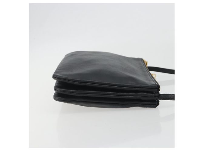 Céline Borsa a tracolla CELINE Trio in pelle nera e oro Auth 195660 Nero D'oro - vista 3